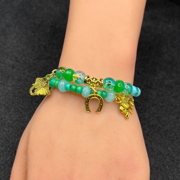 Gold Charm Boho Beaded Bracelet Women - Picture 1 of 6